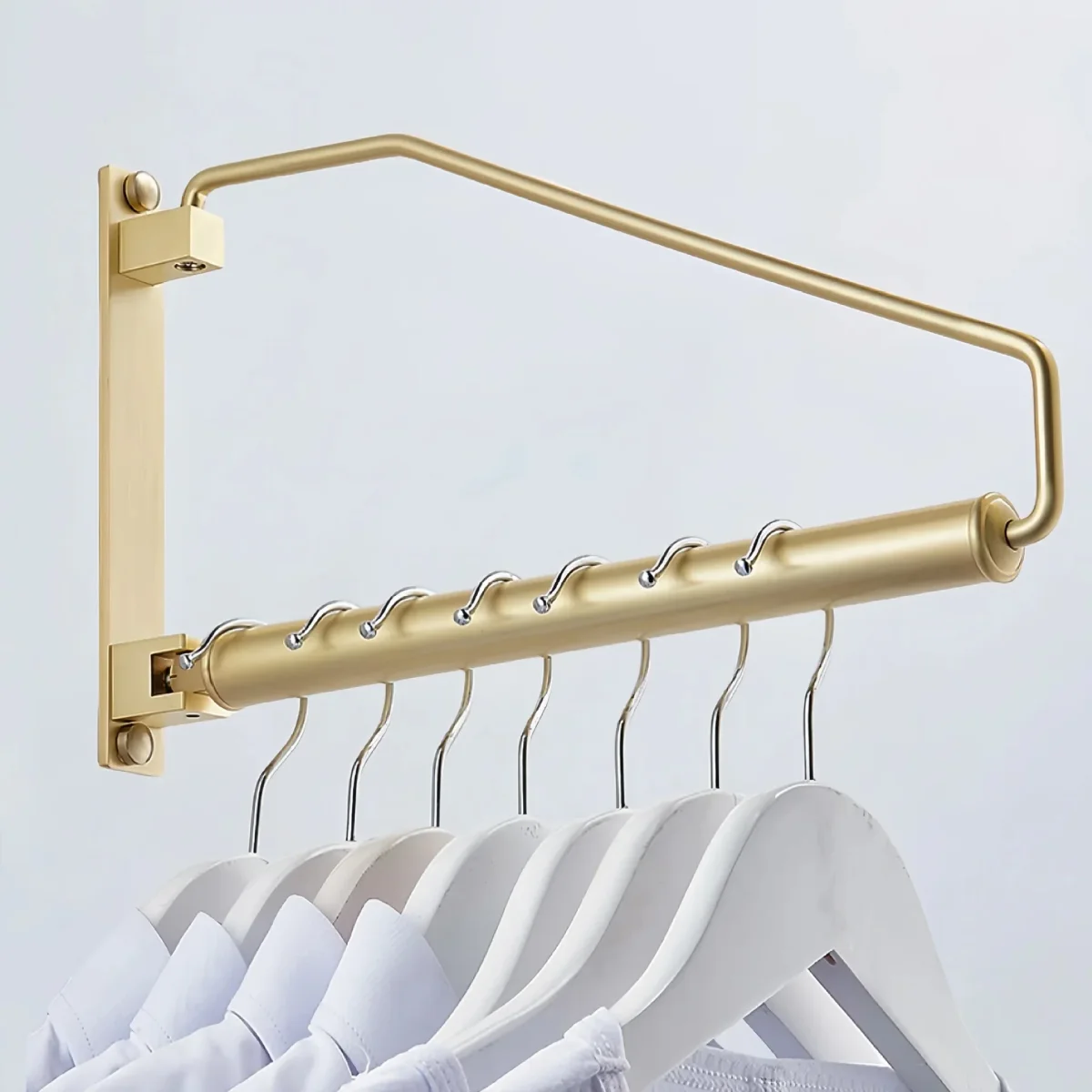 Appendi Abiti Materiale Ottone Parete Resistente Salva Spazio Pieghevole Porta Abiti - immagine 3