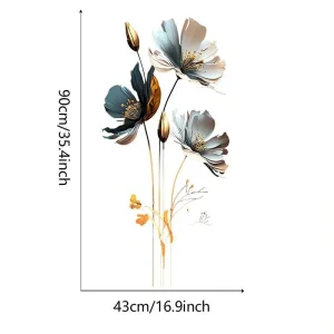 Carta Da Parati Con Fiori 4 Differenti Fiori Modelli Diverso Dimensioni Differenti Facile Da Applicare Carta Adesiva