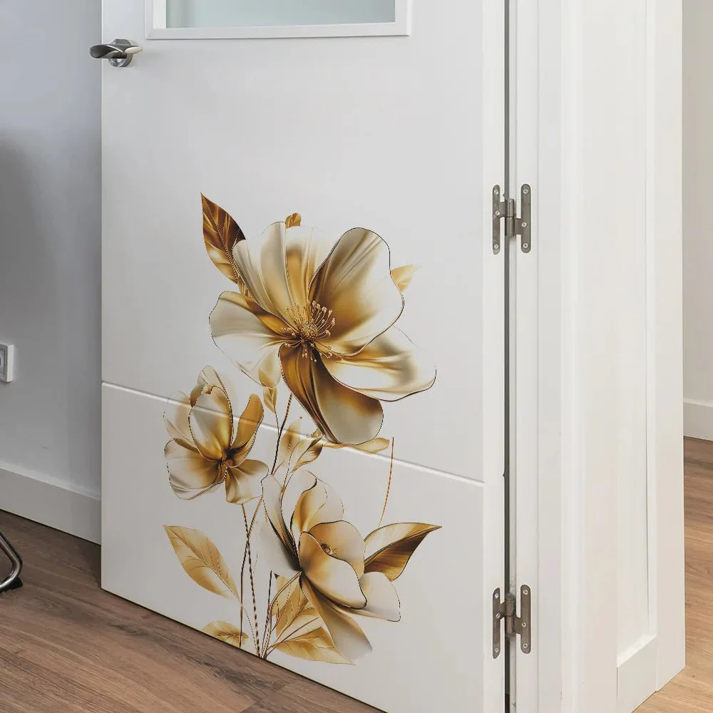 Carta Da Parati Fiori oro Eleganti Adatto A Decorazione Casa Bello Facile Da Applicare Dimensioni - immagine 4
