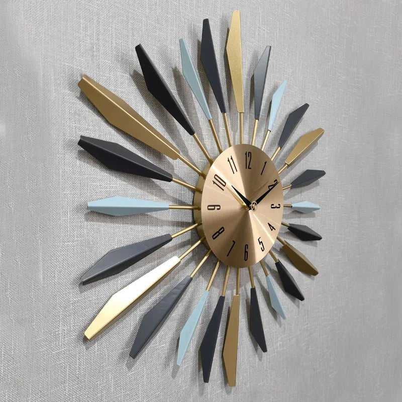 Orologio Da Parete Materiale Ferro Alimentazione Batteria Decorazione Parete Arredo Casa Modello Circolare - immagine 3