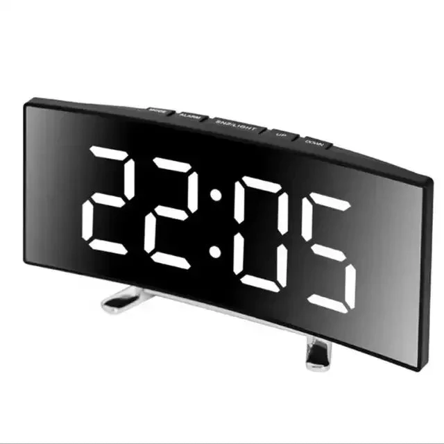 Orologio Led Digitale Casa Utile Decorazioni Curvo Sveglia Stanza Letto Sveglia Allarme Vari Colori Specchiabile