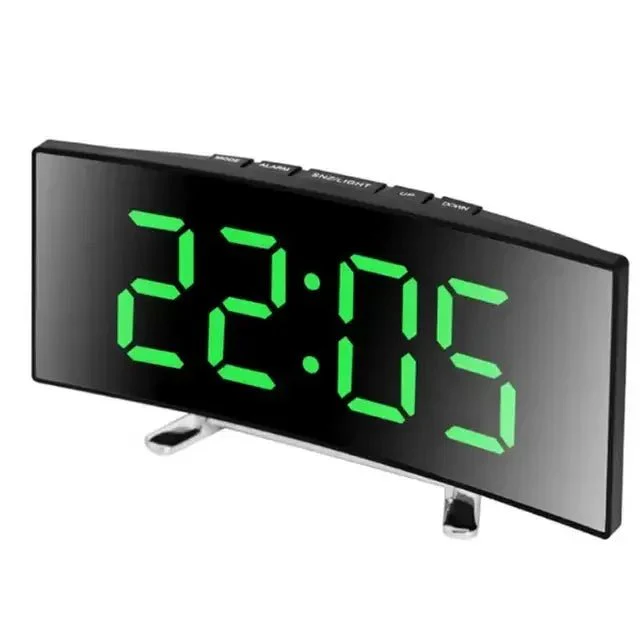 Orologio Led Digitale Casa Utile Decorazioni Curvo Sveglia Stanza Letto Sveglia Allarme Vari Colori Specchiabile - immagine 3