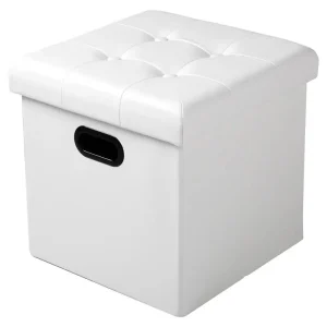 Pouf Organizer Camera letto Capiente Pratico Leggero Ecopelle Elegante Stiloso