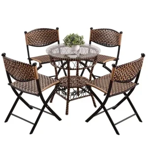 Sedia Materiale Rattan Plastica Decorazione Giardino Arredo Esterno Sedia Pieghevole