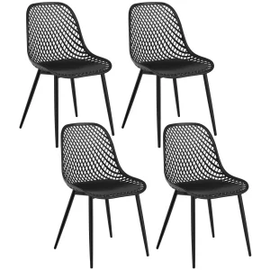 Sedia Metallo Nero Schienale Decorazione Cucina Design Moderno Semplice Arredo Cucina